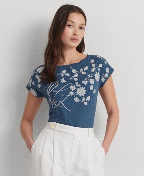 Women's Floral Embroidered Tee, Regular & Petite