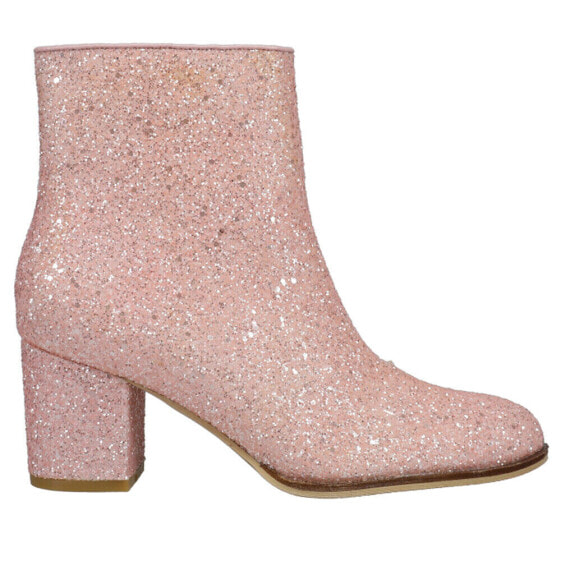 Corkys Razzle Dazzle Glitter Round Toe Zippered Booties Womens Pink Casual Boots