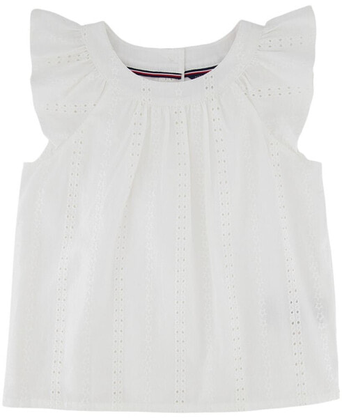 Little Girls Eyelet Trimmed Top