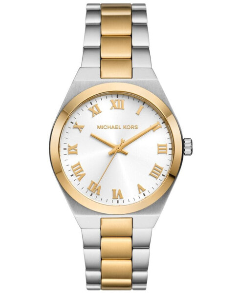 Часы и аксессуары Michael Kors Женские часы Lennox Three-Hand из нержавеющей стали двухтоновые диаметром 37 мм