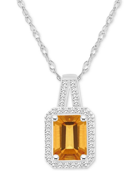 Macy's amethyst (1-5/8 ct. t.w.) & Diamond (1/6 ct. t.w.) Halo 18" Pendant Necklace in Sterling Silver (Also in Citrine, Garnet, Peridot, & Blue Topaz)