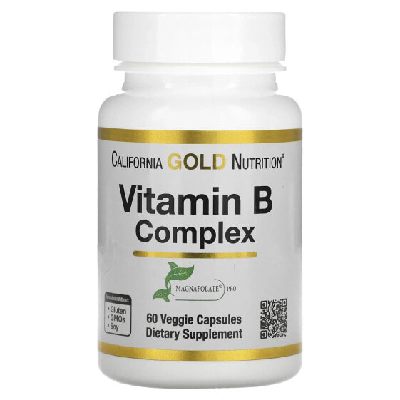 California Gold Nutrition, комплекс витаминов группы B, 60 растительных капсул
