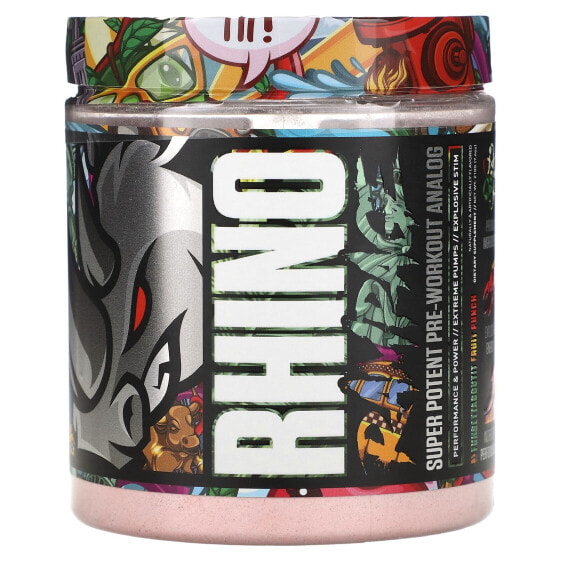 Предтренировочный комплекс MuscleSport Rhino Rampage супер мощный фруктовый пунш 7.4 унции (210 г)