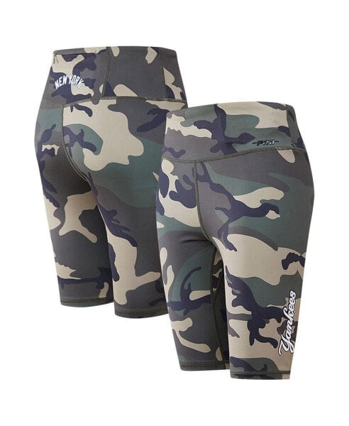 Women's Camo New York Yankees Allover Print Bike Shorts