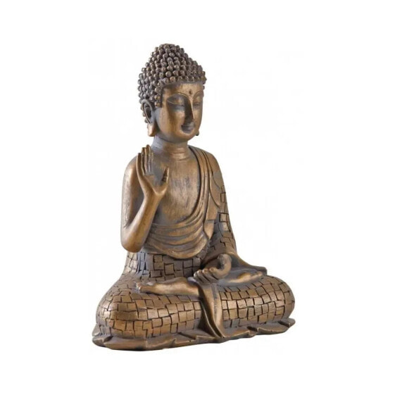 Sitzender Buddha aus goldfarbenem Harz