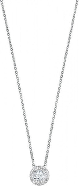 Silver necklace with glittering pendant Tesori AIW64