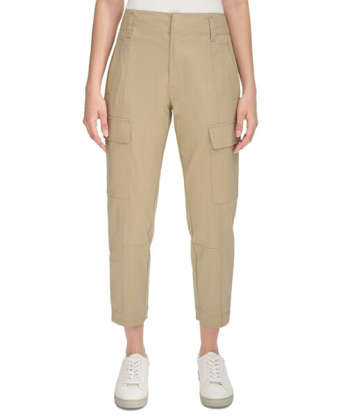 Women's High-Rise Stretch Twill Cargo Ankle Pants