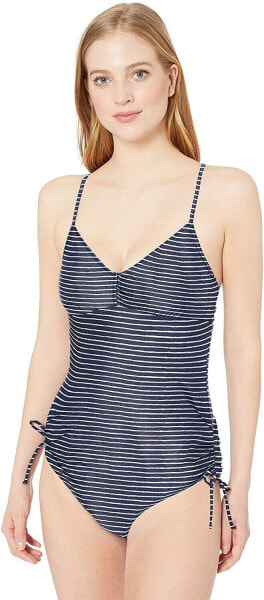 prAna Womens 182649 Moorea Blue Anchor Stripe One Piece Swimsuit Size S