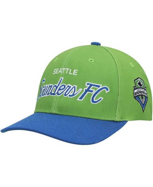 Men's Green Seattle Sounders FC Team Script 2.0 Stretch Snapback Hat