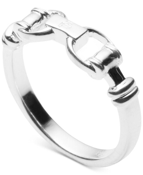 Horsebit Statement Ring in Sterling Silver
