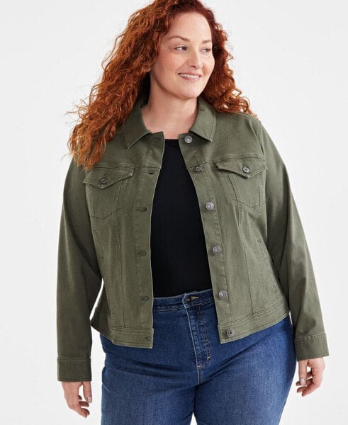 Plus Size Denim Jacket, Created for Macy's