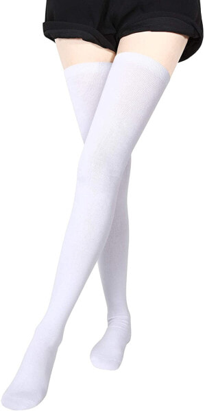 SATINIOR Extra Long Socks, Thigh High Cotton Socks, Extra Long Boot Socks for Women