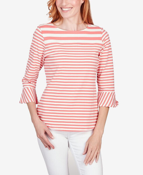 Petite Patio Party Striped Jersey Top