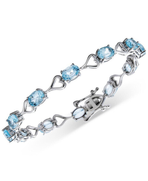 Heart Link Bracelet in Sterling Silver (Available in Amethyst, Garnet, Peridot, & Blue Topaz)