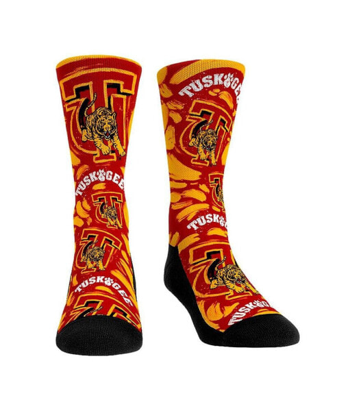 Носки окрашиваются для мужчин и женщин Rock 'Em Tuskegee Golden Tigers Allover Logo and Paint Crew Socks