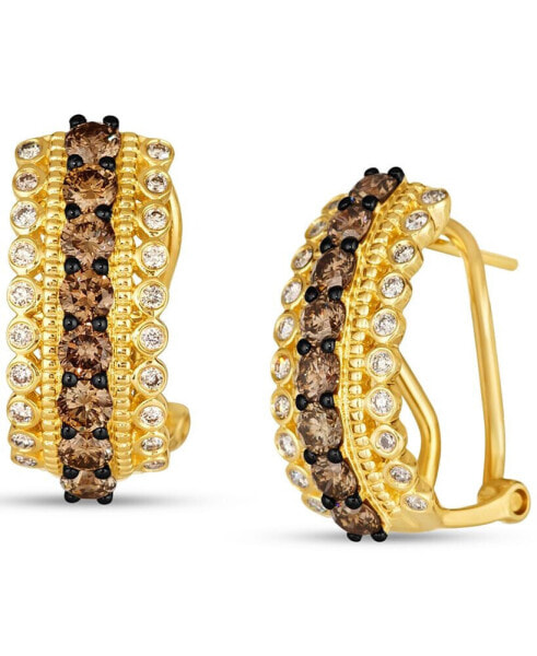 Chocolate Diamond & Nude Diamond Half Hoop Earrings (1-1/2 ct. t.w.) in 14k Gold