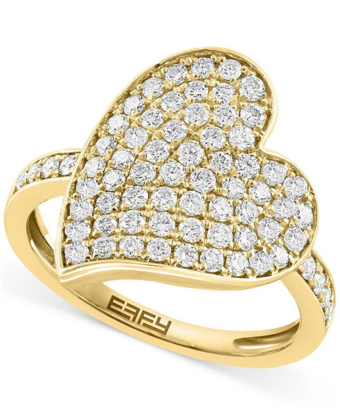 EFFY® Diamond Pavé Heart Statement Ring (7/8 ct. t.w.) in 14k Gold