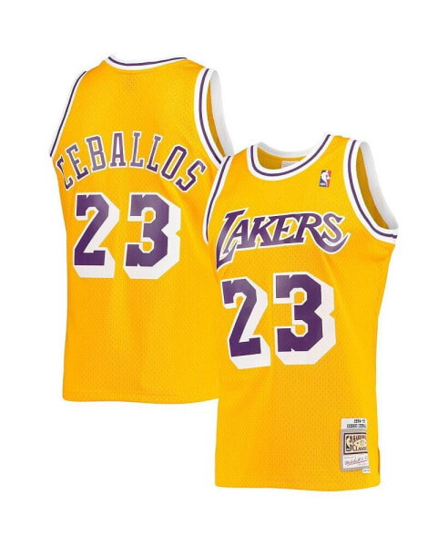 Men's Cedric Ceballos Gold Los Angeles Lakers 1994-95 Hardwood Classics Swingman Jersey