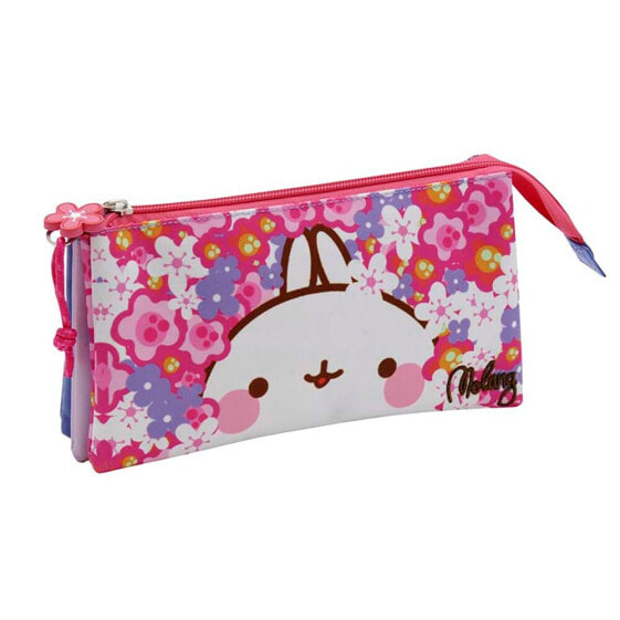 MOLANG Triple Pencil Case With 5 Compartments