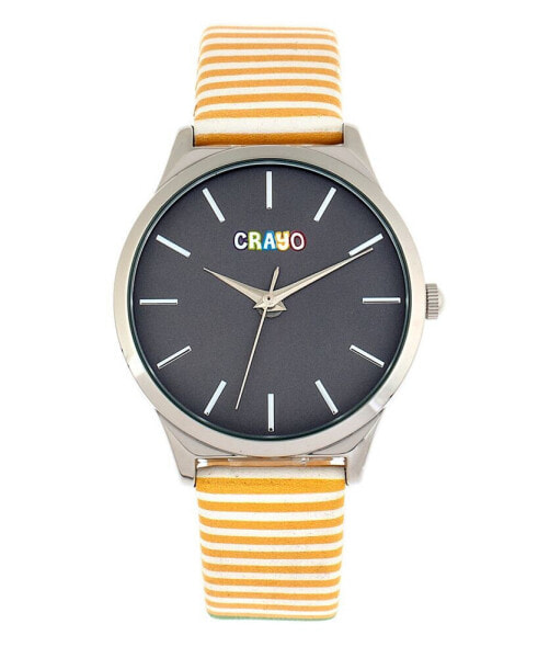 Aboard Unisex Red and White or Gray or Green or Purple or Black or Orange Leatherette Strap Watch, 40mm