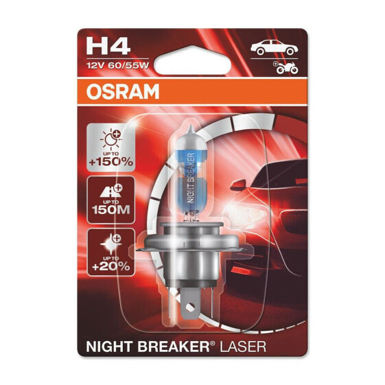 OSRAM H4 P43T 12V-60/55W Night Breaker Laser Blister Bulb