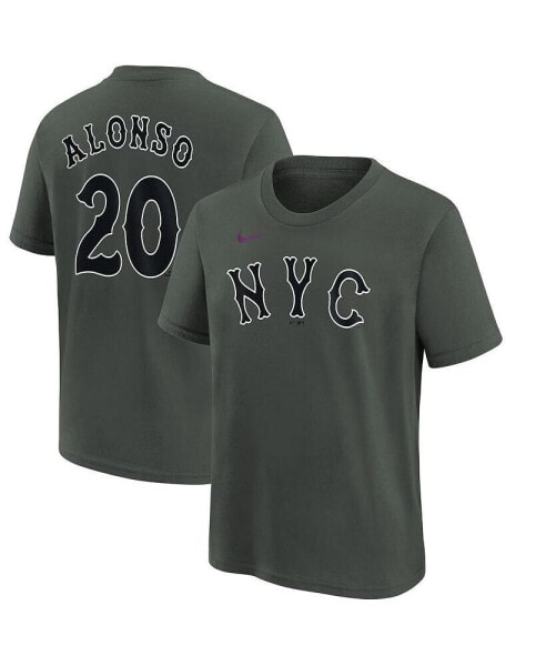 Youth Pete Alonso Charcoal New York Mets 2024 City Connect Name Number T-Shirt