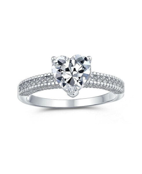 Кольцо Bling Jewelry 2CT CZ Solitaire Heart Shaped
