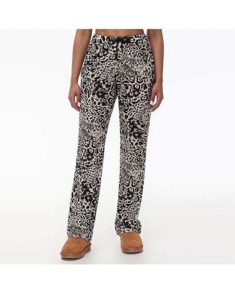 Women's Cheetah Print Big Bling Velour Track Pants