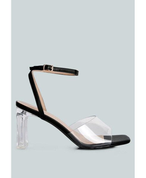 Twinkle Clear Block Heel Sandal