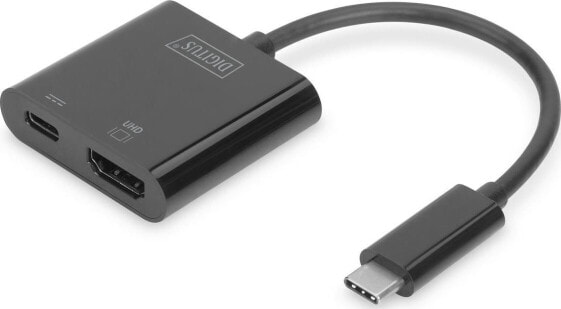 Stacja/replikator Digitus USB-C - HDMI + USB-C Czarny (DA-70856)