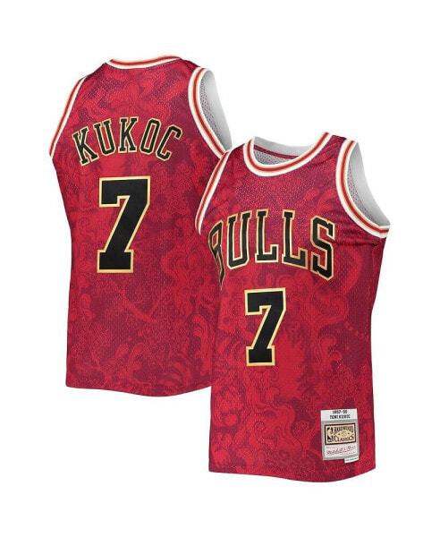 Men's Toni Kukoc Red Chicago Bulls Hardwood Classics 1997-98 Lunar New Year Swingman Jersey