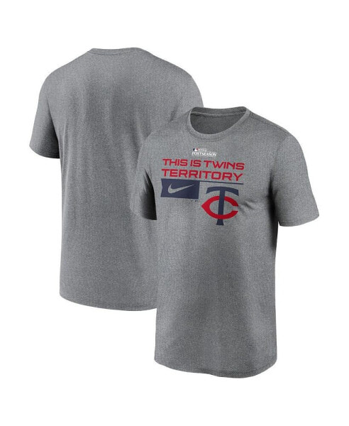 Men's Heather Charcoal Minnesota Twins 2023 Postseason Legend Performance T-shirt