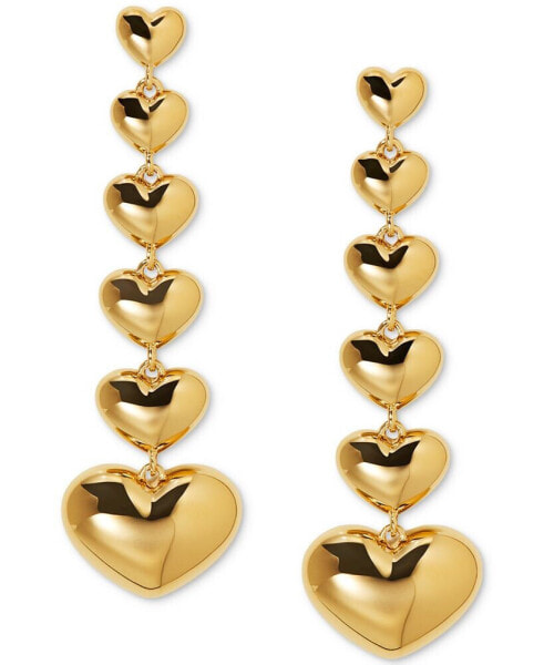 by Nadri 18k Gold-Plated Heart Linear Drop Earrings