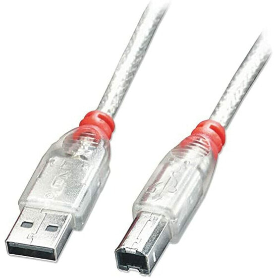 Кабель USB A — USB B LINDY 41753 Белый Прозрачный