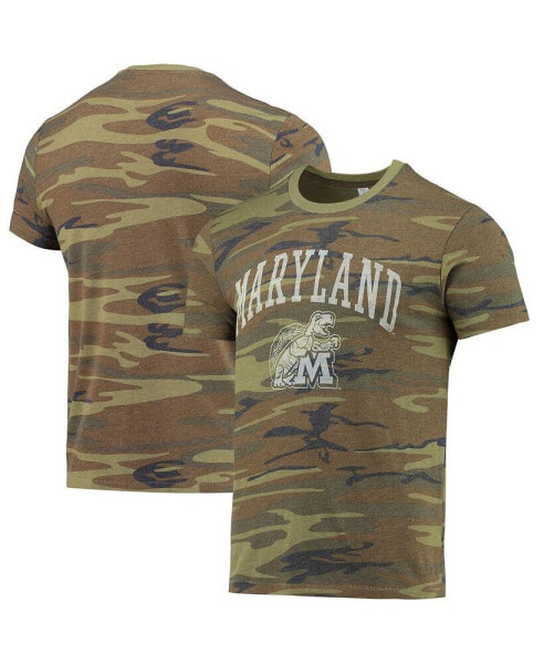 Men's Camo Maryland Terrapins Arch Logo Tri-Blend T-shirt