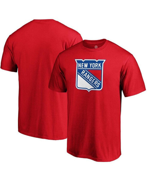 Men's Red New York Rangers Team Primary Logo T-shirt