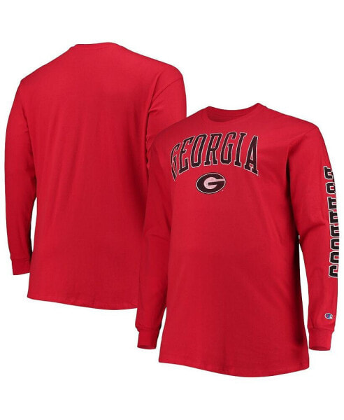 Men's Red Georgia Bulldogs Big and Tall 2-Hit Long Sleeve T-shirt
