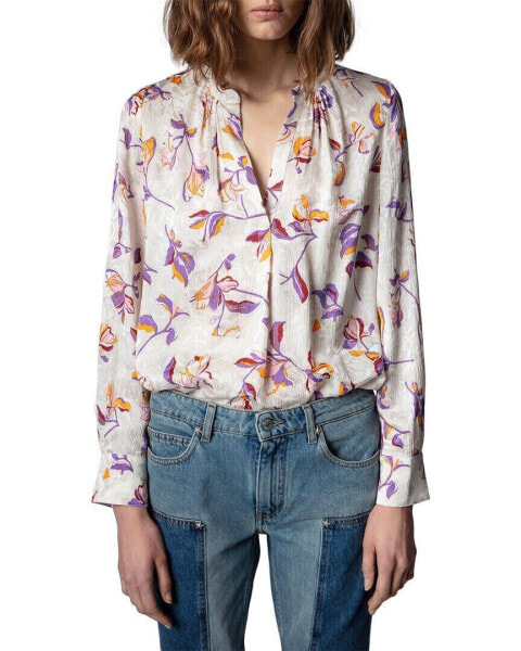 Zadig & Voltaire Tink Jac Cut Flowers Silk-Blend Shirt Women's