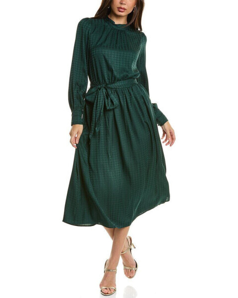 Dress Forum Houndstooth Satin Midi Dress Women's Green S