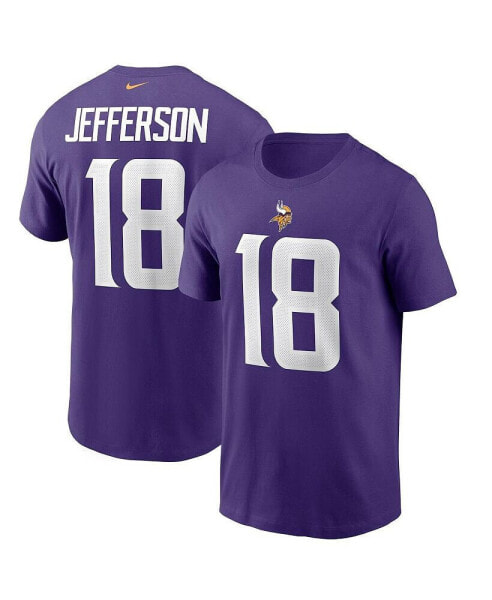 Men's Justin Jefferson Purple Minnesota Vikings Player Name and Number T-shirt