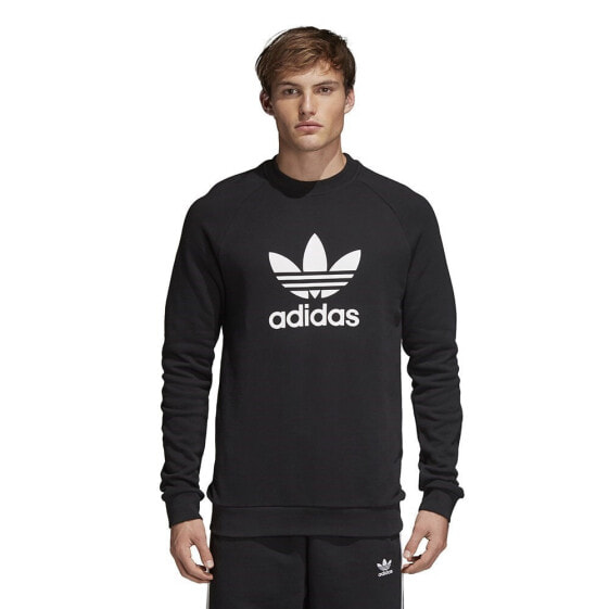 Мужской свитшот спортивный черный Adidas Originals Trefoil Crewneck Black