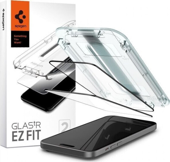 Spigen Spigen Glass tR EZ Fit 2 Pack, FC Black - iPhone 15 Plus