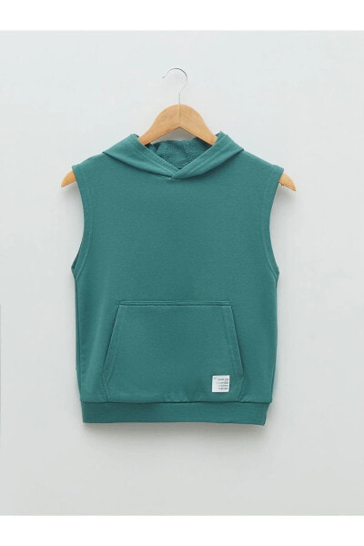 Kapüşonlu Kolsuz Basic Erkek Çocuk Sweatshirt