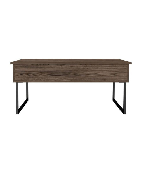 Nora Lift Top Coffee Table, Two Legs - Dark Walnut