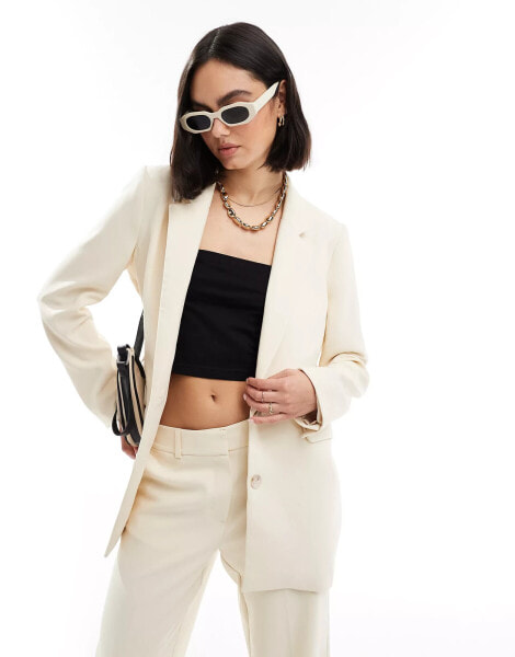 Selected Femme co-ord relaxed fit blazer in cream