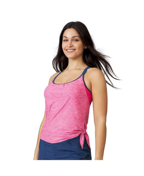 Women's Side Tie Blouson Tankini Top