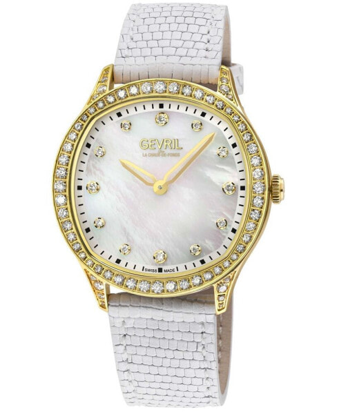 Women's Morcote Swiss Quartz White Leather Watch 36mm