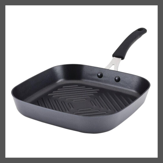 Сковорода для гриля Rachael Ray Cook + Create 11" Hard Anodized Nonstick с квадратным дном и черной ручкой