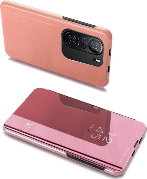 Hurtel Clear View Case futerał etui z klapką Xiaomi Redmi K40 Pro+ / K40 Pro / K40 / Poco F3 różowy