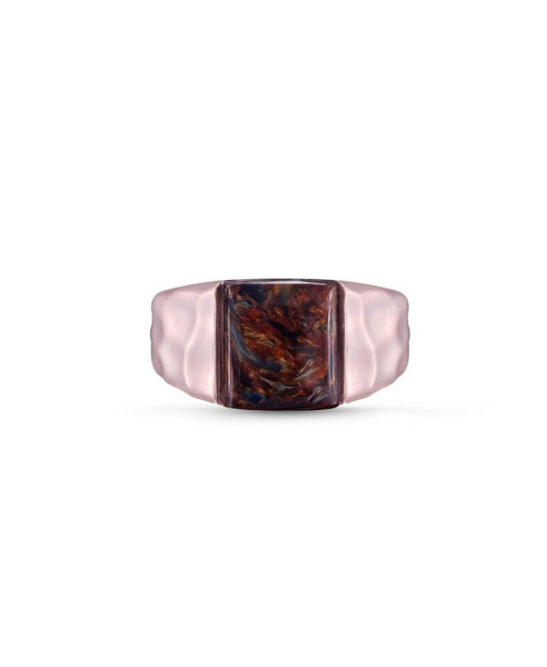 Кольцо LuvMyJewelry Red Pieter Gemstone Hammered Texture RG Signet